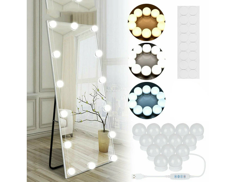 Hollywood Style LED Makeup Vanity Mirror Lights Kit with Dimmable 14 Bulbs