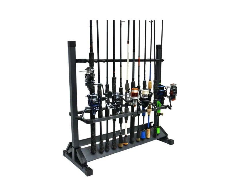 Premium Heavy Duty Fishing Rod Rack Holder Stand, Hold up to 24 Rod Pole