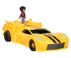 Transformers EarthSpark Spin Changer Bumblebee Toy w/ Mo Malto Figure