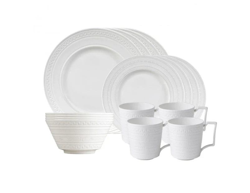 Wedgwood Intaglio 16pc Dinner Set of 16 | White