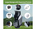 Costway 14-Way Golf Cart Stand Bag w/Cooler Bag Waterproof Valuable Pocket Rain Hood