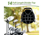 Costway 14-Way Golf Cart Stand Bag w/Cooler Bag Waterproof Valuable Pocket Rain Hood