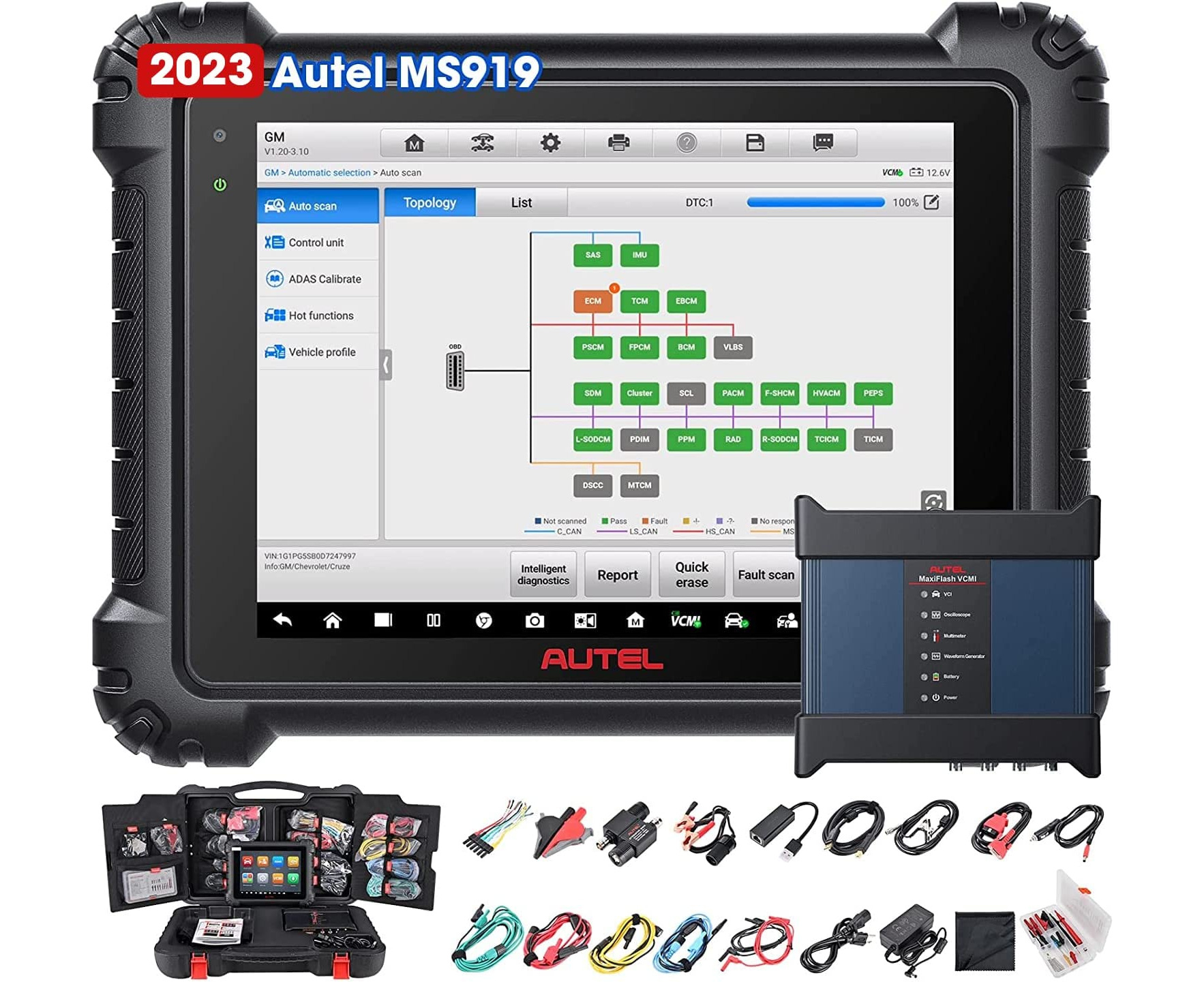 Autel Scanner Maxisys Ms Car Diagnostic Scanner With In Vcmi Intelligent Diagnostics Ecu