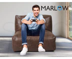 Marlow Bean Bag Cover Chair Modular Couch Indoor Gaming Seat Lazy Lounge Sofa - Brown
