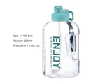 siyi 2200ml Water Bottle Large Capacity Airtight Plastic Cycling Sports Water Jug with Straw Household Supplies -Green - Green