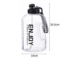 siyi 2200ml Water Bottle Large Capacity Airtight Plastic Cycling Sports Water Jug with Straw Household Supplies -Black - Black
