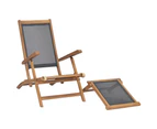 Folding Outdoor Deck Chair with Footrest Garden Furniture Patio Beach Chairs