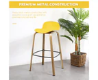 Costway 2PCs Bar Stools Modern Pub Chairs Metal Kitchen Dinning Stool w/Footrest Low Back Yellow