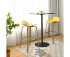 Costway 2PCs Bar Stools Modern Pub Chairs Metal Kitchen Dinning Stool w/Footrest Low Back Yellow