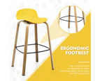 Costway 2PCs Bar Stools Modern Pub Chairs Metal Kitchen Dinning Stool w/Footrest Low Back Yellow