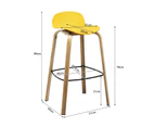 Costway 2PCs Bar Stools Modern Pub Chairs Metal Kitchen Dinning Stool w/Footrest Low Back Yellow