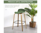 Costway 2PCs Bar Stools Modern Pub Chairs Metal Kitchen Dinning Stool w/Footrest Low Back Green