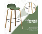 Costway 2PCs Bar Stools Modern Pub Chairs Metal Kitchen Dinning Stool w/Footrest Low Back Green