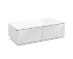 Artiss Modern Coffee Table 4 Storage Drawers High Gloss Tables Wooden White