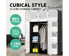 12 Cube Storage XL Cabinet DIY Cupboard Wardrobe Shoe Rack Bookshelves Organiser