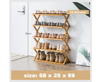 Foldable Multi Layer Shoes Rack Tiers Bamboo Bench Storage Shelf Stand Organizer 5 Tier 68cm width