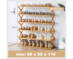 Foldable Multi Layer Shoes Rack Tiers Bamboo Bench Storage Shelf Stand Organizer 6 Tier 98cm width