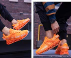 Woosien Breathable Running Shoes Blade Slip On Sneakers Mens Red Orange