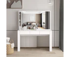 White Dressing Table Vanity Makeup Bedroom with Big Mirror Dresser Modern Wooden Furniture Drawers Storage