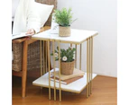 Luxury Square Side Table Sintered Stone - Gold frame