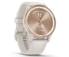 Garmin 40mm Vivomove Trend Silicone Smart Watch - Peach Gold/White Cream