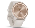 Garmin 40mm Vivomove Trend Silicone Smart Watch - Peach Gold/White Cream