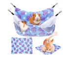 1 Set Small Animal House with Mat Non-sticky Hair Pet Bed Hamster Hammock Parrot Nest Bed for Rodent-Purple