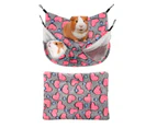 1 Set Small Animal House with Mat Non-sticky Hair Pet Bed Hamster Hammock Parrot Nest Bed for Rodent-Pink