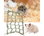 Bird Climbing Toy Hammock Toy Cotton Rope Weaving Cage Accessories Bird Parrot Toy Climbing Net for Hamster Squirrel-Yellow