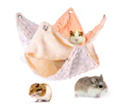 Hamster Hammock Double-Layers Bite Resistant Comfortable Soft Touch Non-shrink Sleeping Hamster Hammock Parrot Nest Bed for Cage-White & Orange 1