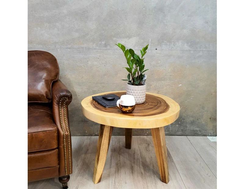 [Free Shipping]"Kimberley" Coffee Table Raintree Wood Live Edged 50cm Tall - Natrual Timber