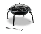 Grillz Fire Pit Firepit BBQ Grill Outdoor Garden Patio Camping Portable 22"