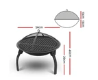 Grillz Fire Pit Firepit BBQ Grill Outdoor Garden Patio Camping Portable 22"