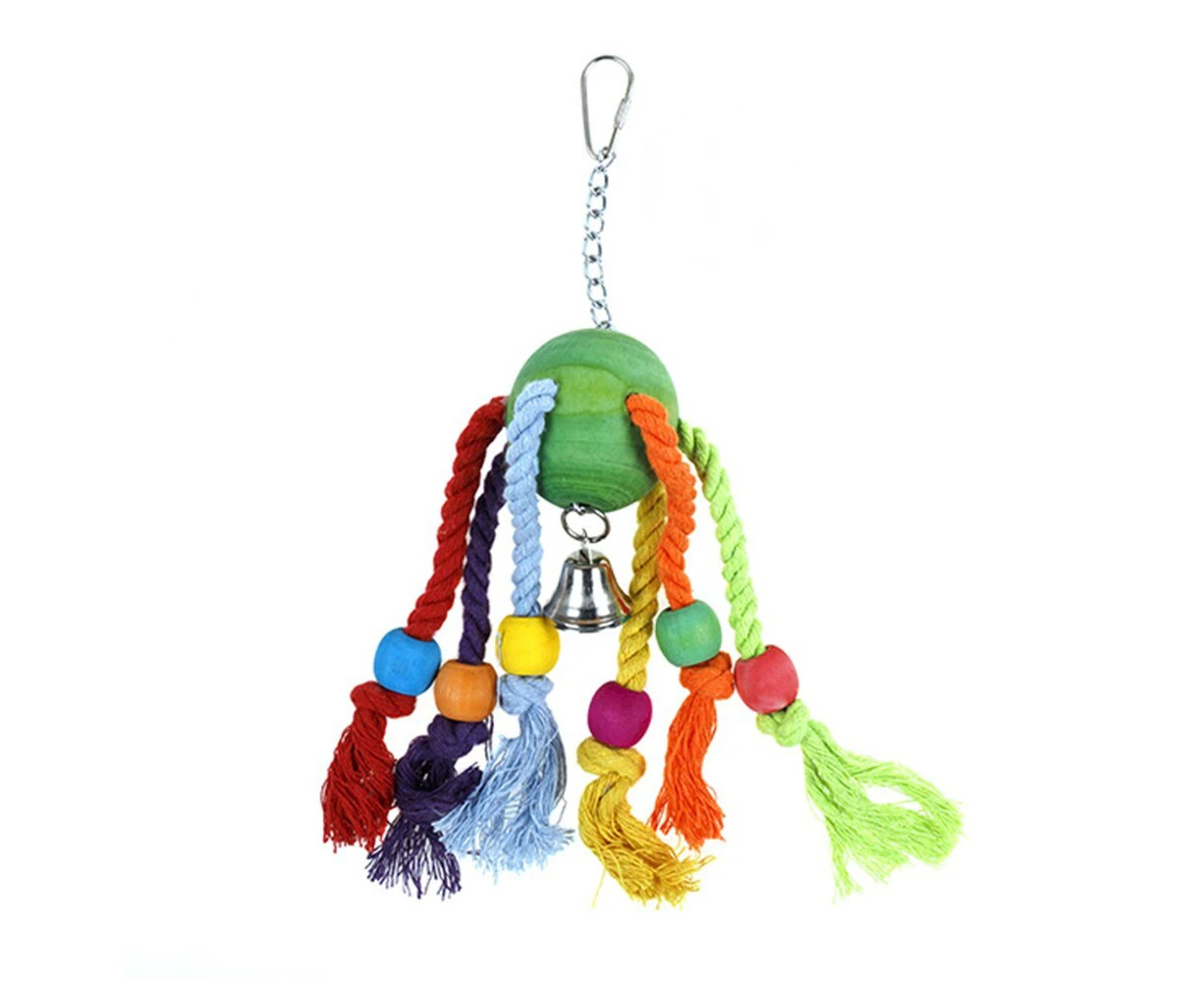 YES4PETS 3 x Wood Small Hanging Swing Bird Parrot Parakeet Cockatiel Budgie Rope Toy