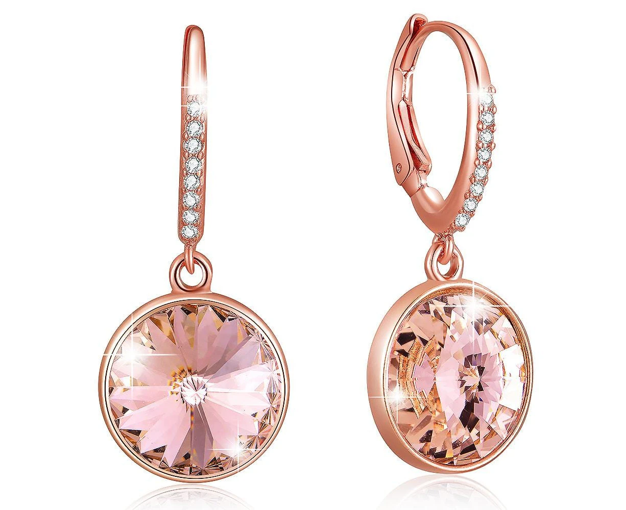 Precious Drop Earrings Vintage Rose Embellished with Swarovski crystals