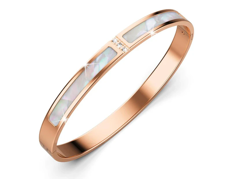 Modest Hinged Bangle in Rose Gold Layered Stainless Steel