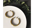 Creole C-Hoop Gold Layered Earrings 48mm