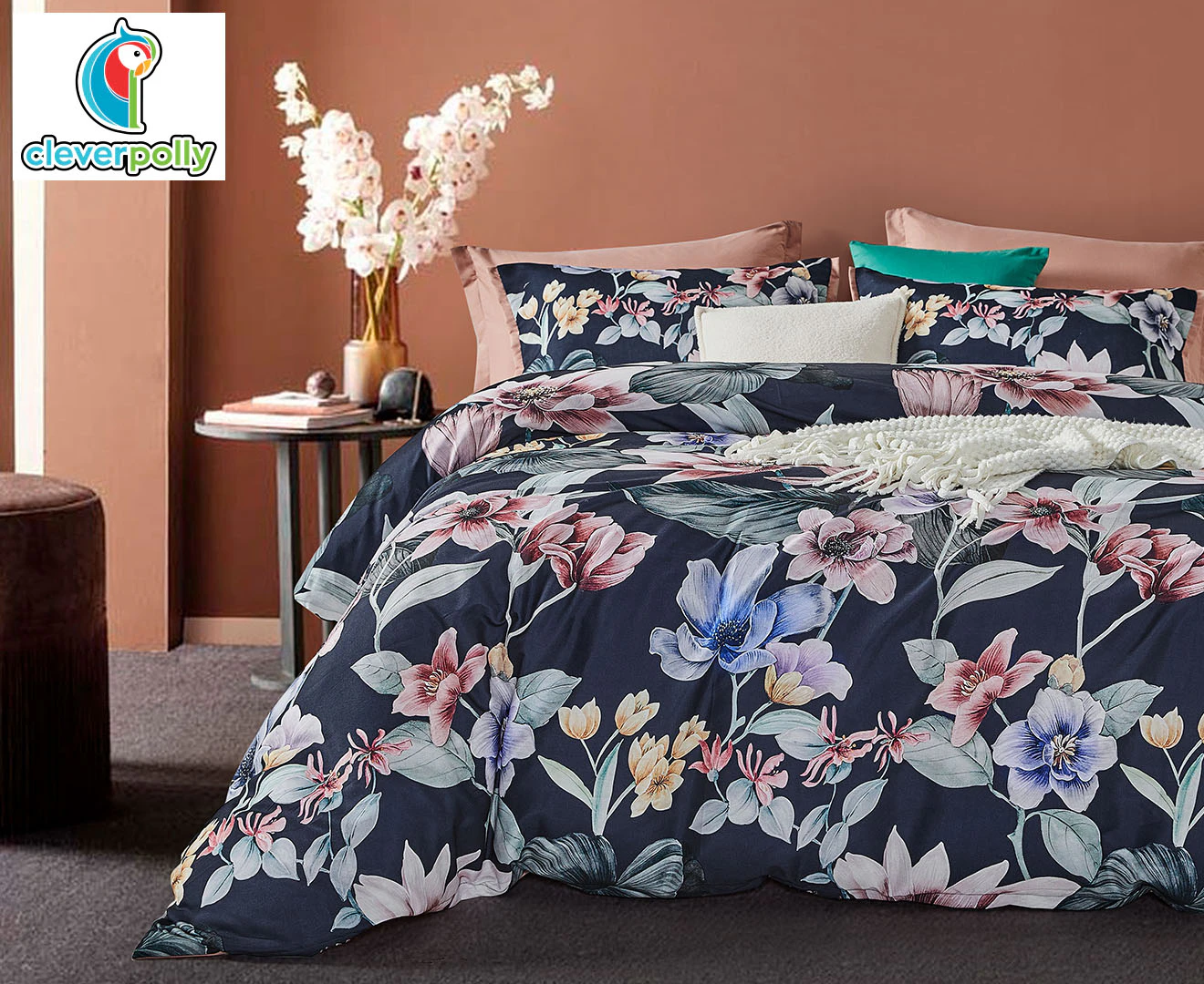 CleverPolly Susan Botanical Quilt Cover Set - multi