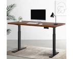 Artiss Sit Stand Desk Motorised Black & Walnut 140cm