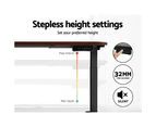 Artiss Electric Sit Stand Desk Standing Desks Dual Motorised Computer Laptop Table Black Frame Walnut Desk Top