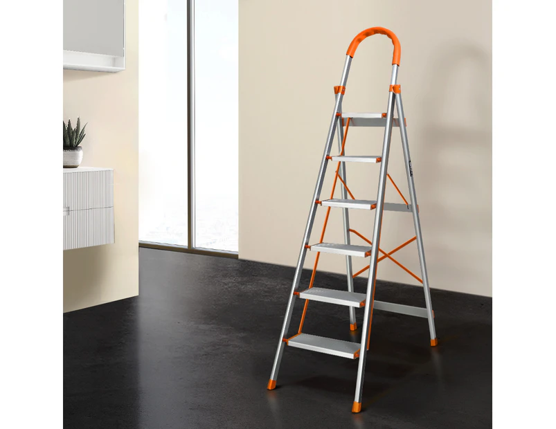 Giantz 6 Step Ladder Multi-Purpose Folding Aluminium Light Weight Platform