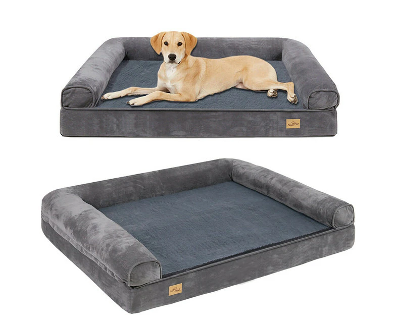 M/L/XL/XXL Orthopedic Dog Bed Sofa Chaise Lounger Mat Spine Supportive Bolsters