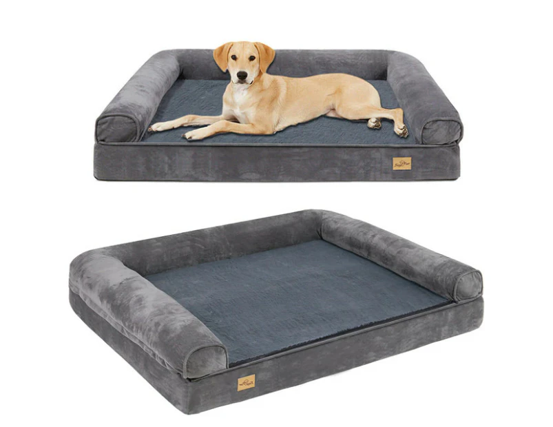 M/L/XL/XXL Orthopedic Dog Bed Sofa Chaise Lounger Mat Spine Supportive Bolsters