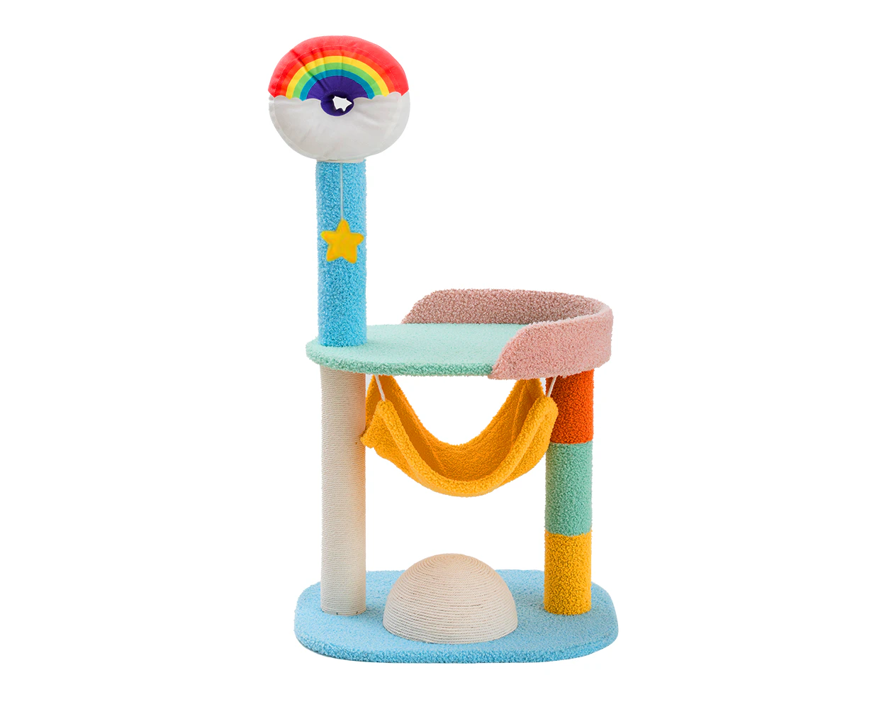 Furbulous 86cm Cat Tree Tower and Scratching Post Rainbow style