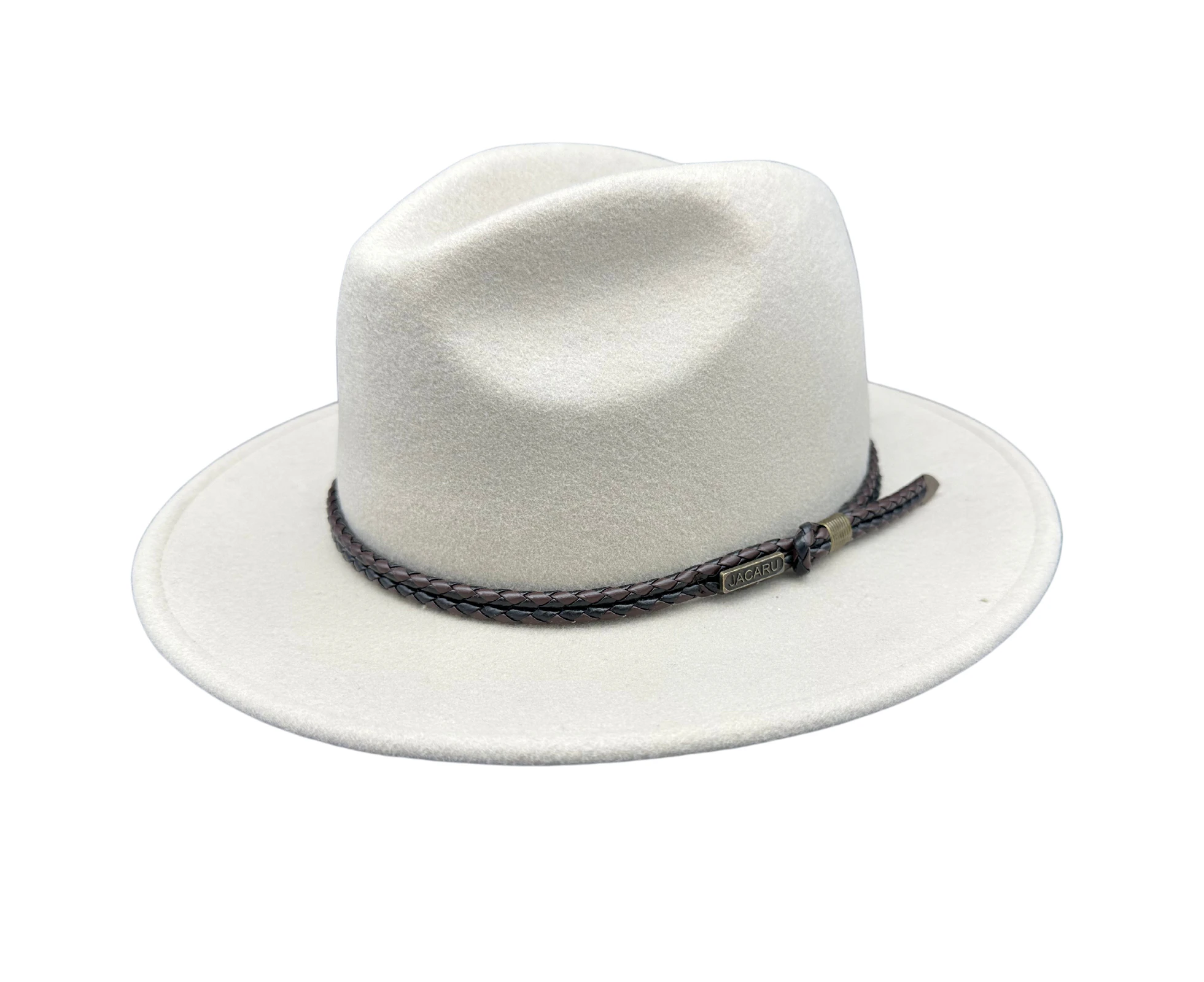 Jacaru Australian Wool Fedora Hat Outback 100% Wool Crushable Travel - Cream