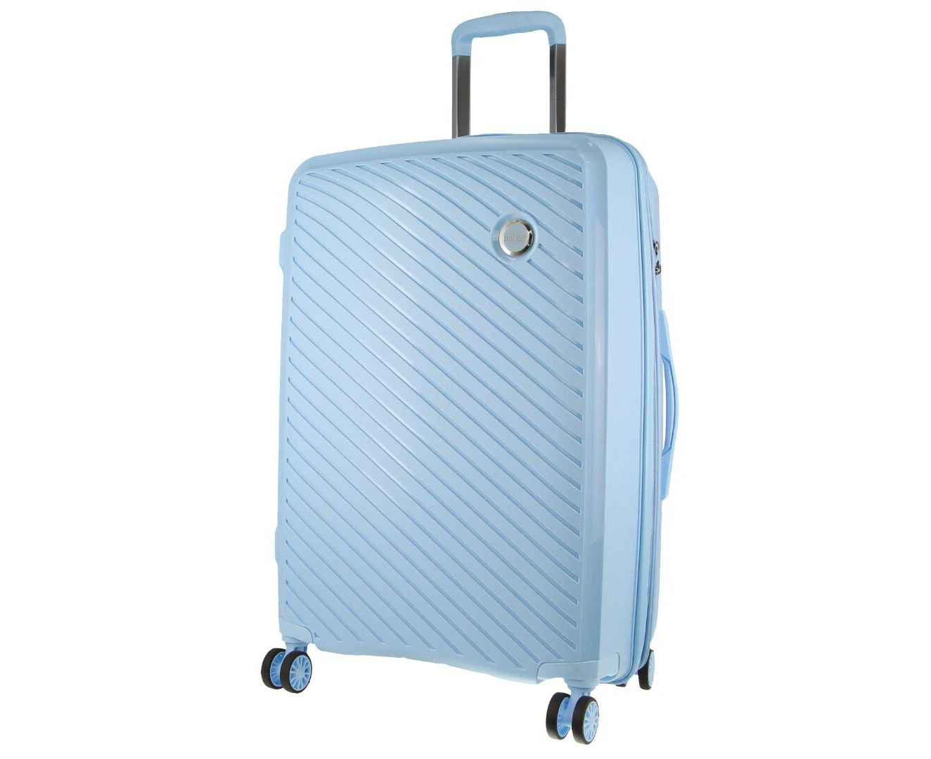 Pierre Cardin Inspired Milleni Checked Luggage Bag Travel Carry On Suitcase 65Cm (82.5L) - Blue