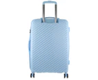 Pierre Cardin Inspired Milleni Checked Luggage Bag Travel Carry On Suitcase 65cm (82.5L) - Blue