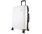 Pierre Cardin Inspired Milleni Checked Luggage Bag Travel Carry On Suitcase 65cm (82.5L) - White