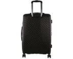 Pierre Cardin Inspired Milleni Checked Luggage Bag Travel Carry On Suitcase 75cm (124L) - Black