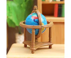 Miniature World Globe with Plastic Stand Realistic DIY Gifts Pretend Play Toys 1:12 Dollhouse Scene Ornament Blue Rolling Globe Model for Living Room - Brown